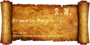 Kramarik Margit névjegykártya